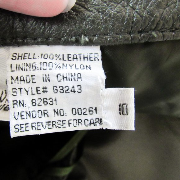 VINTAGE Stylish High Waist Leather Pants in Deep Green Size Medium 28" W SZ 6/8 - Picture 9 of 10